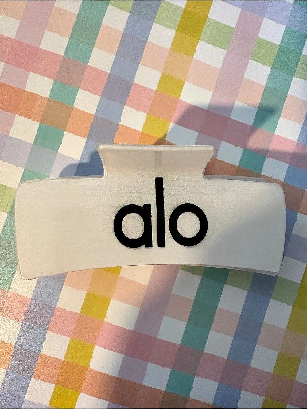 alo Hair Clip in White & Black